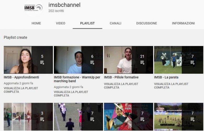 Play list canale YouTube di IMSB